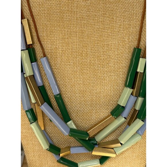 Kate Spade Saturday New York Beaded Confetti Statement Necklace W/ Leather Cord - Picture 6 of 16